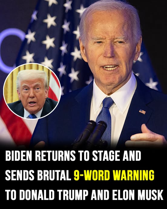 Biden returns to stage with brutal warning for Donald Trump and Elon Musk