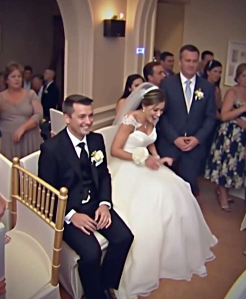 At the wedding, something started moving under the bride’s dress! The groom turned pale —