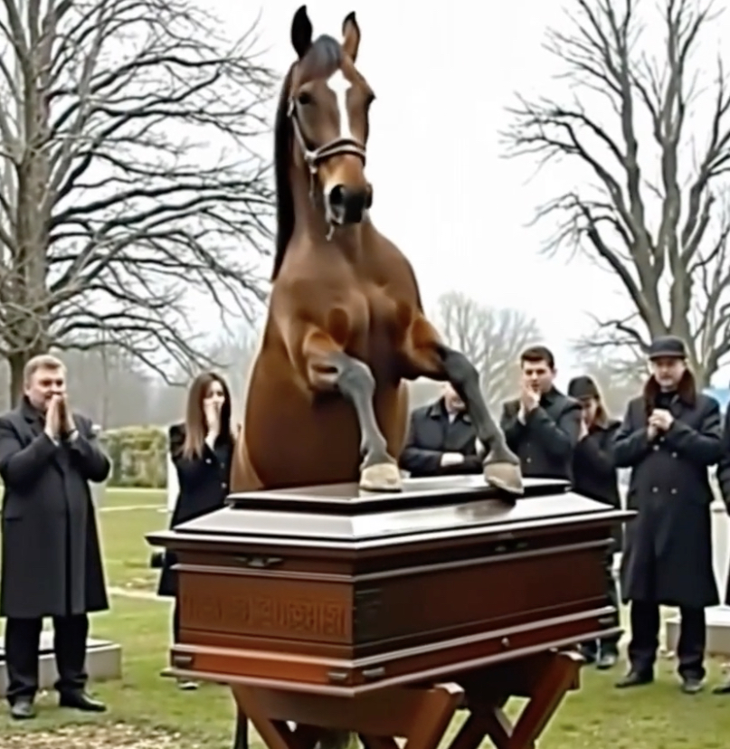 On the day of my husband’s funeral, his horse broke the lid of the coffin.-