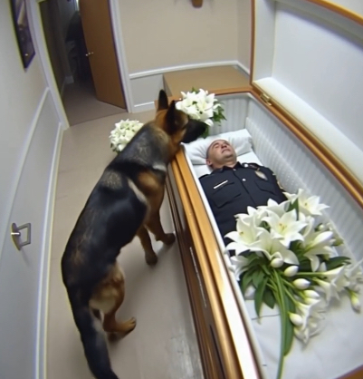 The german shepherd wouldn’t leave his partner’s coffin — then he barked, they opened it. and.-