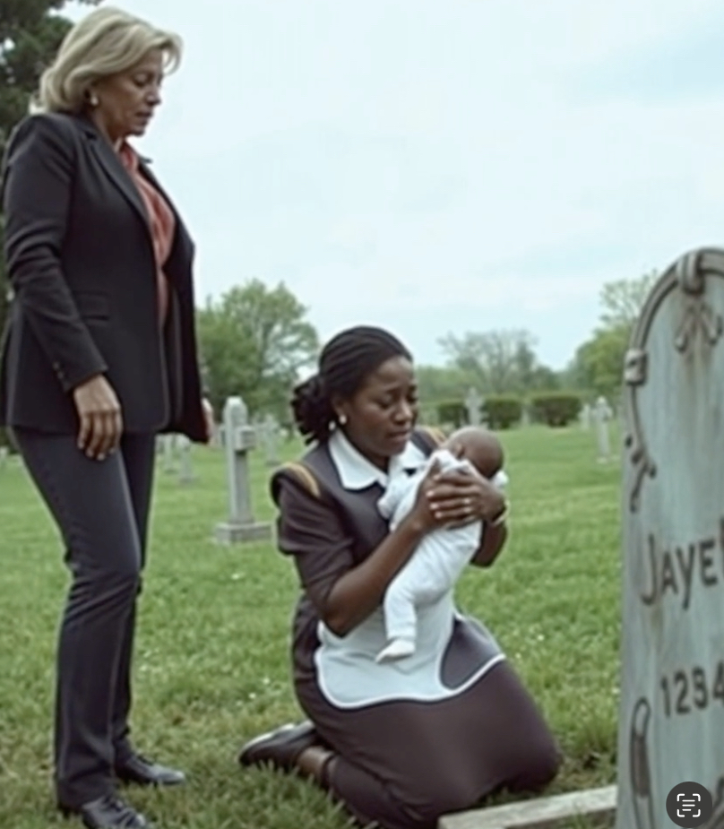 Billionaire Visits Her Son’s Grave And Finds A Black Waitress Crying With A Child –