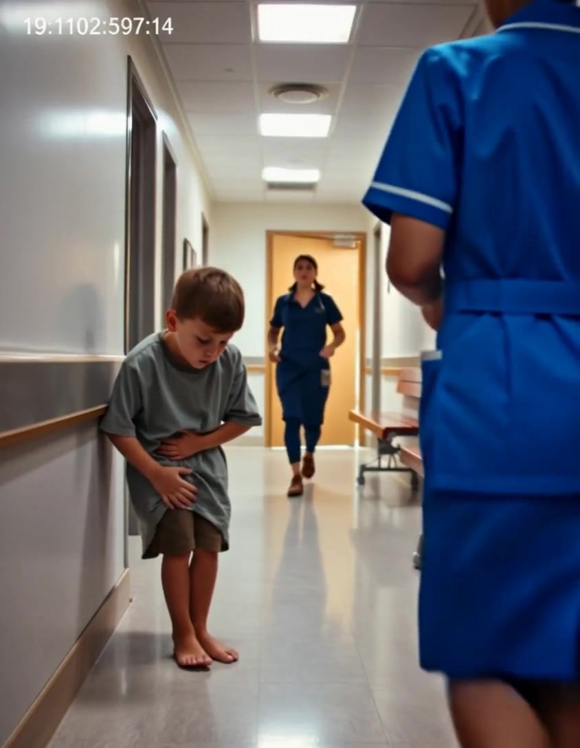 A nine-year-old boy came to the hospital all alone and complained of severe stomach pain:-