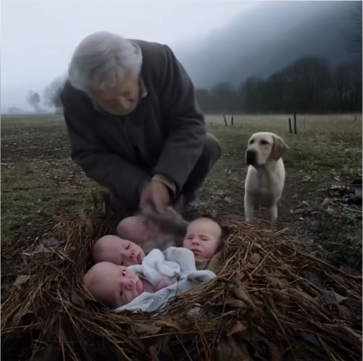 An Elderly Farmer Found Three Abandoned Babies on His Land… But What He Discovered Next ..-