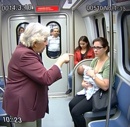 In the Subway, a Young Mother Was Nursing Her Baby When an Older Woman Started