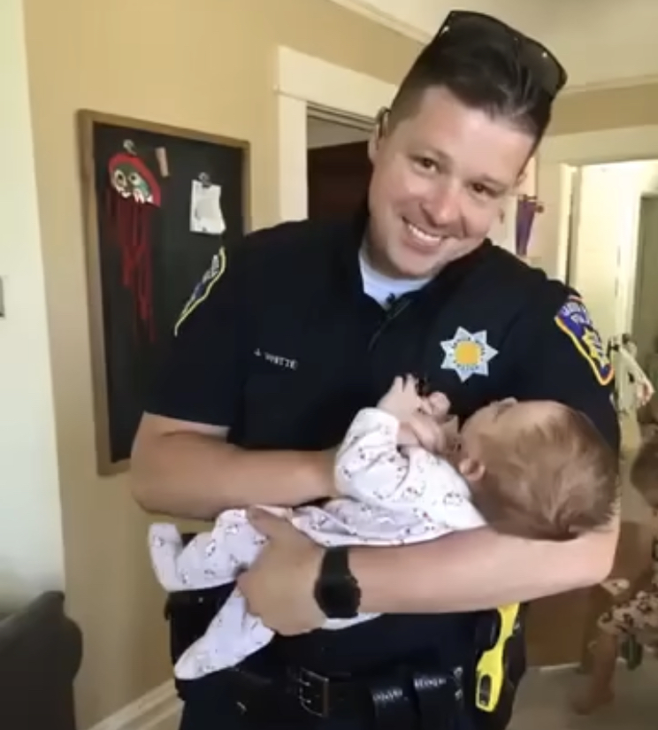 This officer saved a baby in a trash can while he was on duty. He