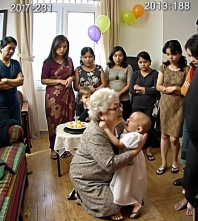 At the family gathering, I froze in shock when I saw my little granddaughter’s head ..-