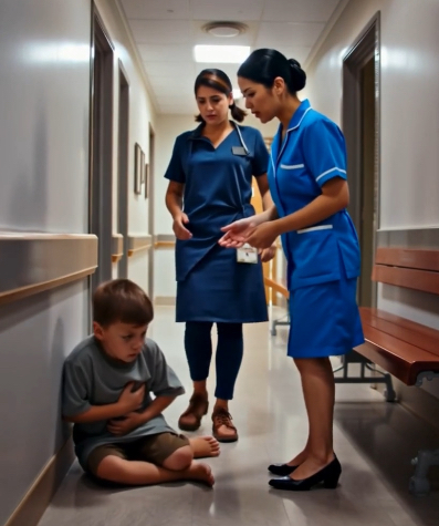 A nine-year-old boy came to the hospital all alone and complained of severe stomach pain: