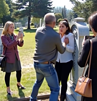 At the cemetery, my brother shoved me against the gravestone, snarling: “This is where you ..-