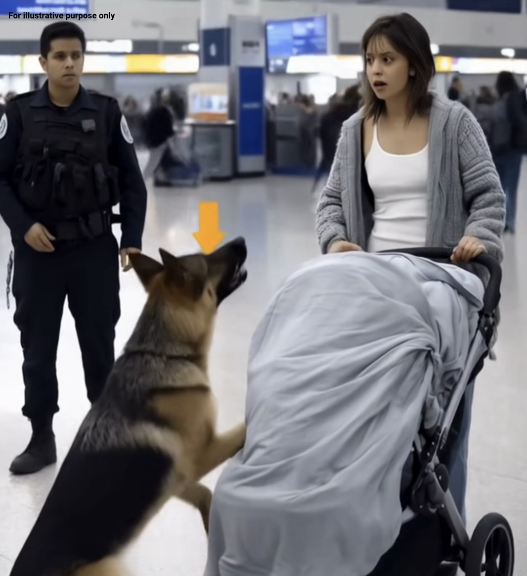 THE SERVICE DOG LEAPT AT THE BABY STROLLER IN THE AIRPORT. WHAT WAS INSIDE LEFT ..-