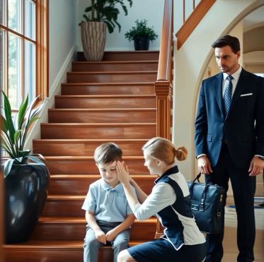Millionaire Came Home Early to Find His Son and the Nanny on the Stairs… Then