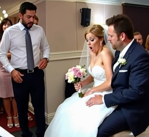 At the wedding, something started moving under the bride’s dress! The groom turned pale —